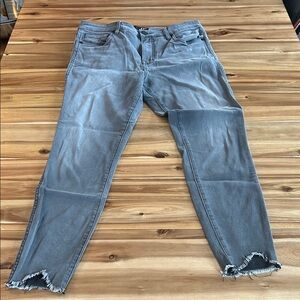 Kut from the Kloth Frayed Hem Gray Cropped Jeans